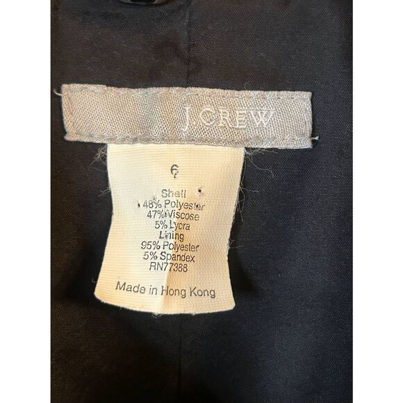 J. CREW Womens Black Lined Button Up Collared Short Jacket Size 6 (5178) - Picture 3 of 4
